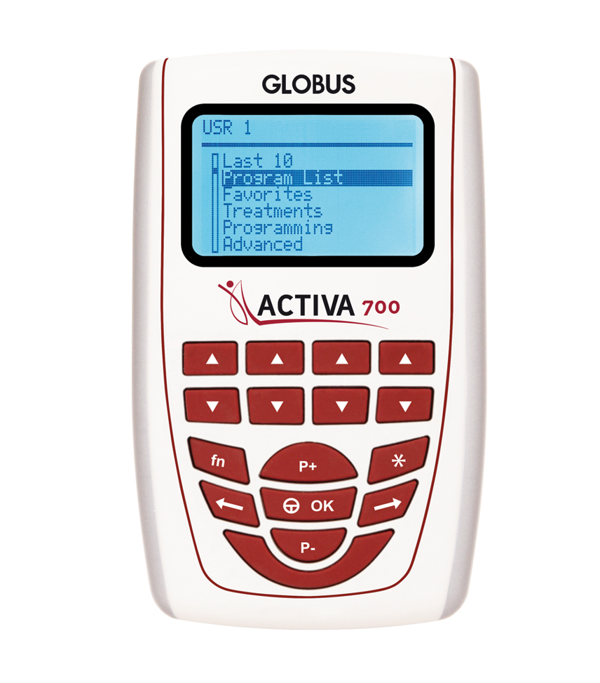 Globus Activa 700 TENS/EMS sistemi: cihaz ön görünümü (görsel 01)