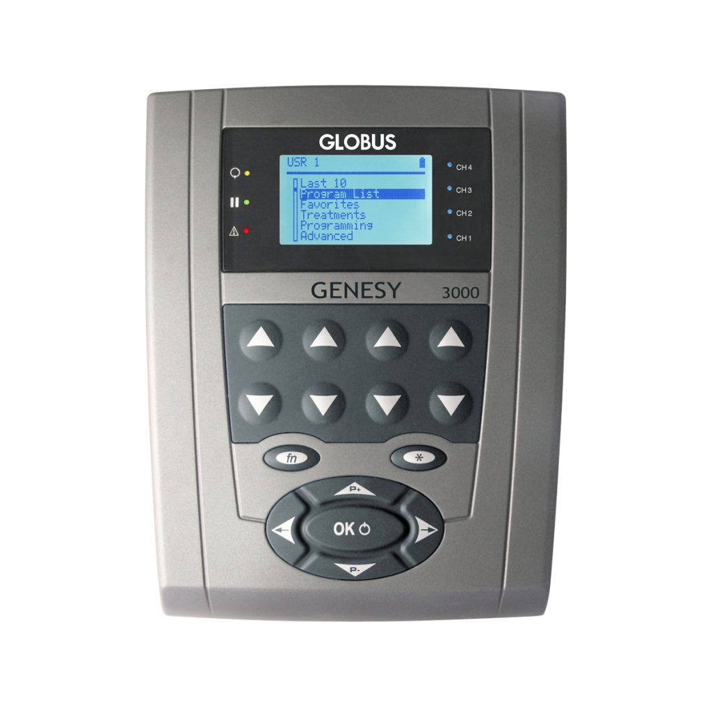 Globus Genesy 3000 TENS/EMS sistemi: cihaz ön görünümü (görsel 01)