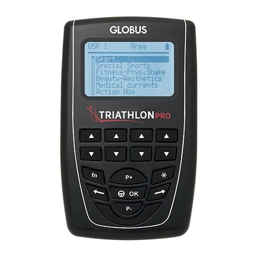 Globus Triathlon Pro TENS/EMS sistemi: cihaz ön görünümü (görsel 01)